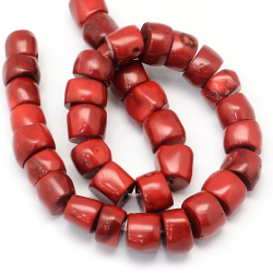 コーラル 珊瑚ビーズ（染・レッド）15～25mm（25個）