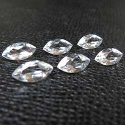 クリスタル 水晶 天然石ルース ホワイトクォーツ マーキス【10×5mm】ファセットカット（50個）