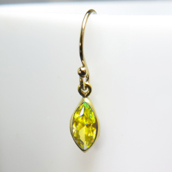 ジルコニアピアス キュービックジルコニア CZ 14KGF ゴールドフィルド マーキス ボールエンドフック イエロー 8×4mm