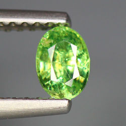 天然石ルース（裸石）デマントイドガーネット（ロシア産/非加熱）オーバル【5.2×3.8×2.7mm】ファセットカット（1個）