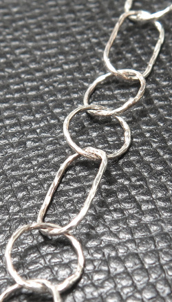 シルバーチェーン ロング＆ショート チェーン ダイヤカット 7.5mm＋6.2×11.7mm（10cm）SV925（1本）