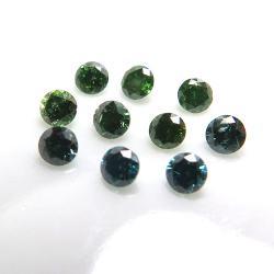 天然石ルース（裸石）・ブルーグリーンダイヤモンド【Si】(エンハンスメント)/ラウンド【2mm】ダイヤモンドカット（1個）