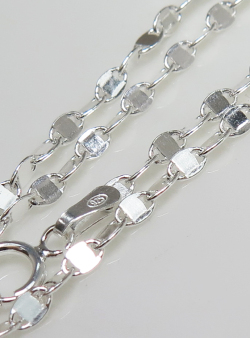 ディスクリンク シルバー チェーンネックレス SV925 40cm 25本