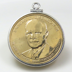 アメリカ大統領1ドル貨 ドワイト・D・アイゼンハワー Dwight D. Eisenhower 第34代・コインペンダント・バチカン付 SV925 シルバー