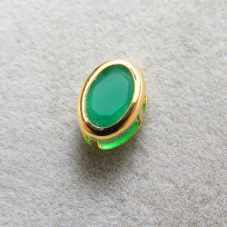 ゴールドフィルド・チャーム/天然石チャームエメラルド＜5月誕生石＞（オーバル6×4mm）ベゼル「14kgf」（1個）