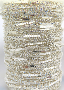 シルバー925フラットバーテクスチャーチェーン（10mm×1.25mm）（5メートル）「SV925」（1本）
