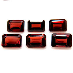 ガーネット（モザンビーク）天然石ルース レクタングルカット オクタゴン 【6×4mm】ファセットカット（10個）
