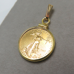 イーグル金貨 1/10オンス・アメリカ合衆国発行金貨コインペンダント  