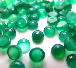 天然石ルース（裸石）・グリーンオニキス/カボション（ラウンド）【4mm