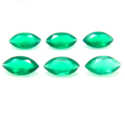 グリーンオニキス 天然石 ルース マーキス【6×3mm】ファセットカット（250個）