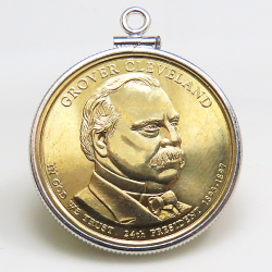 アメリカ大統領1ドル貨 グロバー・クリーブランド grover cleveland 第24代・コインペンダント・バチカン付 SV925 シルバー