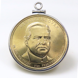 アメリカ大統領1ドル貨 ハーバート・フーヴァー Herbert Clark Hoover 第31代・コインペンダント・バチカン付 SV925 シルバー