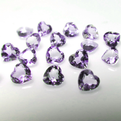 アメジスト/ハート 天然石ルース（ブラジル） 【5mm】ファセットカット（25個）