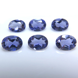 天然石ルース（裸石）・アイオライト（非加熱・アフリカ）/オーバル【8×6mm】ファセットカット（1個）