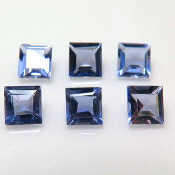 天然石ルース（裸石）・アイオライト（非加熱・アフリカ）/スクエア【5×5mm】ファセットカット（10個）