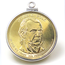 アメリカ大統領1ドル貨 ジェームズ・ポーク James K. Polk 第11代・コインペンダント・バチカン付 SV925 シルバー