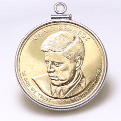 アメリカ大統領1ドル貨 ジョン・F・ケネディ John F. Kennedy 第35代・コインペンダント・バチカン付 SV925 シルバー