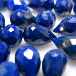 天然石ルース ラピスラズリ ビーズ ブリオレット【ティアドロップカット 8×5mm 横穴 しずく】