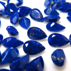 天然石ルース（裸石） ラピス（ラピスラズリ）ペアシェイプ 6×4mm ファセットカット（100個）