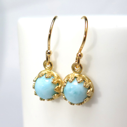 訳あり※※14kgfビッグシーブルーカルセドニー & ラリマー & 水晶ピアス