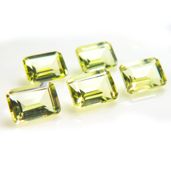 レモンクォーツ レモンクオーツ 天然石ルース（裸石）オクタゴン/レクタングル【8×6mm】ファセットカット（1個）
