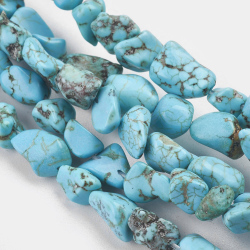 ターコイズ ビーズ（マグネサイトターコイズ）天然石 6～12×6～18×4