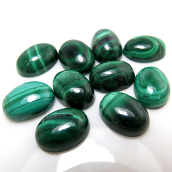 天然石ルース（裸石）・マラカイト/カボション（オーバル）【18×13mm】（10個）
