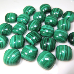 マラカイト ルース 天然石 スクエアクッション カット【10mm】（25個）