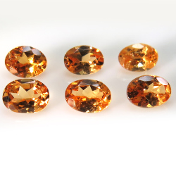 マンダリンガーネットルース（スペサルタイトガーネット）天然石（ナイジェリア産・非加熱）オーバル【4×3mm】ファセットカット（10個）
