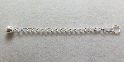 シルバーパーツ925/アジャスターチェーン（ミラーボール4mm）5センチ（25本）