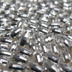 シルバービーズパーツ/ミラービーズ（オーバル）3×4mm（50個）