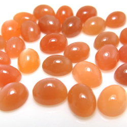 ピーチムーンストーン 天然石ルース カボション（オーバル）【10×8mm】（2個）