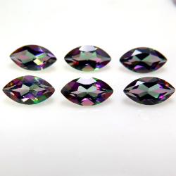 ミスティックトパーズ（グリーン）天然石ルース ブラジル産 マーキス 【6×3mm】ファセットカット（25個）