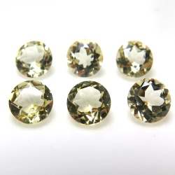 天然石ルース（裸石）・ミスティックトパーズ（イエロー）アフリカ産/ラウンド【6mm】ファセットカット（5個）