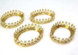 石枠 空枠 ベゼル オーバル 18×13mm （真鍮ブラス・ゴールドカラー）50個