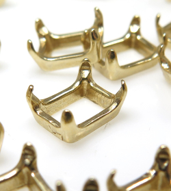 レクタングル 石枠 空枠 オクタゴン オクタゴン  9×6mm 4本爪（真鍮ブラス ゴールドカラー）25個
