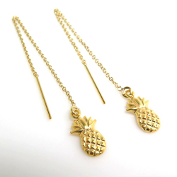 14kgfパイナップルチェーンピアス モチーフ （ゴールドフィルド）（1ペア）