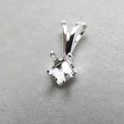SV925シルバーパーツ/ペンダントトップ空枠・4本爪（スクエア4mm）（10個）