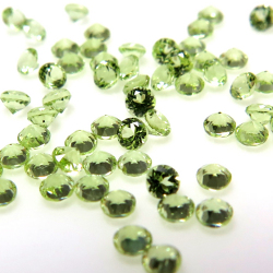 天然石ルース（裸石）・ペリドット/ラウンド【1.5mm】ファセットカット（100個）
