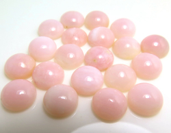 天然石ルース（裸石）・ピンクオパール/カボション（ラウンド）【10mm】（25個）