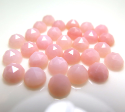天然石ルース（裸石） ピンクオパール ローズカット カボション ラウンド 6mm （10個）
