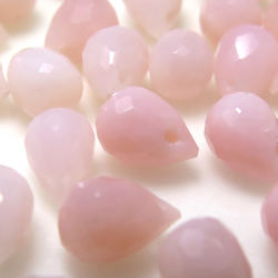 ピンクオパール 天然石ビーズ ブリオレット ルース 【ティアドロップカット 5×3mm 横穴 しずく】 （50個）