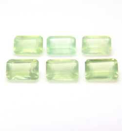 プレナイト レクタングル オクタゴンカット 天然石ルース 【7×5mm】ファセットカット（25個）