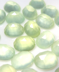 プレナイト ルース 天然石 ローズカット カボション オーバル 【6×4mm】 100個