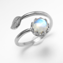 天然石　レインボームーンストーン　天然石リング　ルース　オーダーリング 天然石レインボームーンストーンルース天然石リングオーダーリング