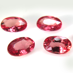 サファイア オレンジ レッド（セイロン産/通常加熱処理）オーバル【5×3mm】ファセットカット（5個）