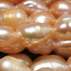 パール ライス 淡水真珠ビーズ（ペールピンク～ペールオレンジ）4～5mm （10連）