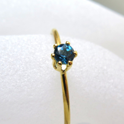 14kgf 天然石 ロンドンブルートパーズ チェーンリング 指輪 ロンドンブルートパーズ 14kgf天然石リング（指輪） ベゼル ラウンド