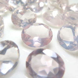 天然石ルース（裸石）・ローズクォーツ/オーバル【6×4mm】ファセットカット（7個）