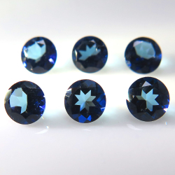 ミスティックトパーズ 天然石ルース （ロイヤルブルー）ブラジル産 ラウンド【4mm】ファセットカット（5個）